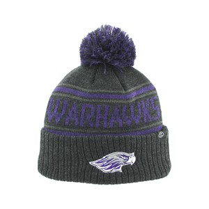 Beanie - Grey with Warhawks with Pom - main view