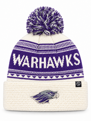 Beanie - Cream with Warhawks with Pom - main view