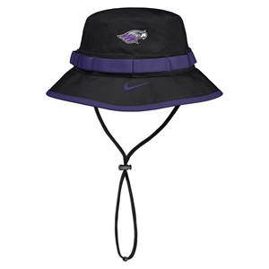 Hat - Nike Bucket Hat Black with Purple Accents and Mascot with Warhawks on the Back - main view