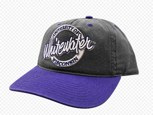 Hat - The Game Grey and Purple Circle UW-Whitewater Warhawks in the Middle - main view