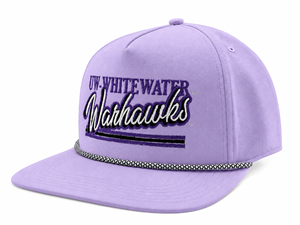 Hat - Legacy Light Purple UW-Whitewater over Cursive Warhawks - main view