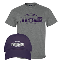 A T-Shirt & Hat Combo UW-Whitewater over Football