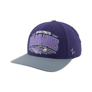 Hat - Zephyn Purple and Grey UW-Whitewater over Bold Warhawks over Mascot - main view