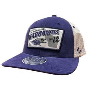 Hat - Corduroy Patch UW-Whitewater Warhawks with Mascot - main view
