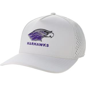 Image of Hat - Cut Above Embroidered Mascot over Warhawks -  white