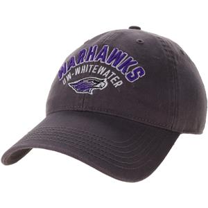 Hat - Legacy EZA Warhawks UW-W Arched over Mascot -  charcoal