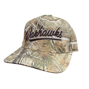Hat - Legacy Camo with Brown Cursive Warhawks - main view