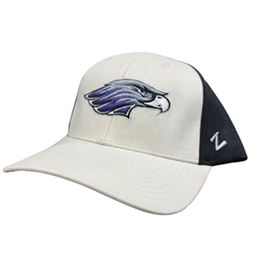Hat - Zephyn Cream and Black With Embroidered Mascot - main view