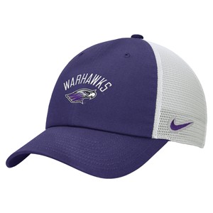 Hat - Nike Purple and White Warhawks Arched over Mascot - main view