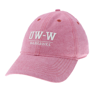 Hat - Vintage Pink with Raised Embroidery UW-W over Warhawks