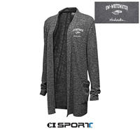 C.I. Sport Open Front Cardigan with Pockets and Embroidered Logo