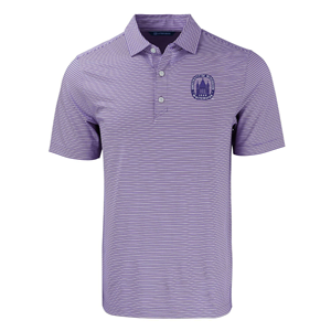 Cutter and Buck Forge Eco Double Stripe Polo with Embroidered Chancellor's Seal -  lavender