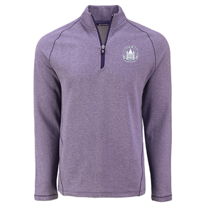 Cutter and Buck Peshastin Half Zip with Embroidered Chancellor's Seal -  purple