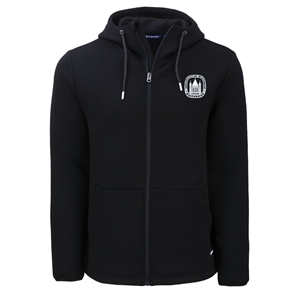 Cutter and Buck Roam Epic Hooded Zip Up with Embroidered Chancellor's Seal -  black