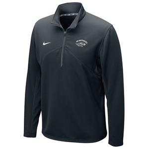 Image of Nike 1/4 Zip Dri-Fit with Embroidered UW-Whitewater arched over Mascot -  black