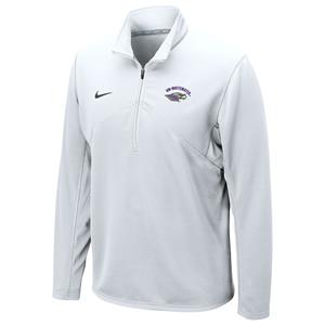 Image of Nike 1/4 Zip Dri-Fit with Embroidered UW-Whitewater arched over Mascot -  white