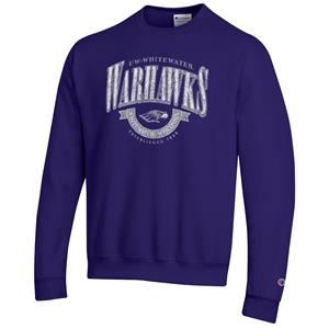 Champion Crewneck Warhawks Distressed Design with Half Circle Banner -  purple