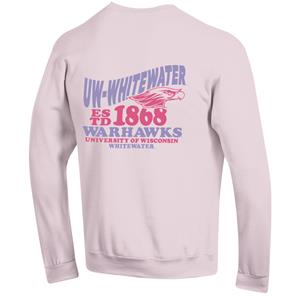 Champion Crewneck Sweatshirt with UW-Whitewater Warhawks and Design on Back -  2