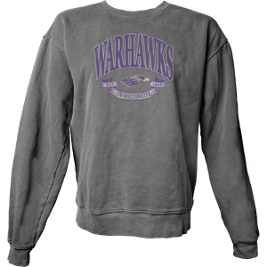 Blue 84 Crewneck Distressed Warhawks over EST. 1868 and Mascot over Warhawks - main view