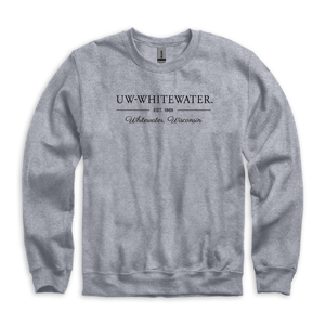 New Agenda Crewneck Embroidered UW-Whitewater over Est. 1868 over Whitewater, Wisconsin - main view