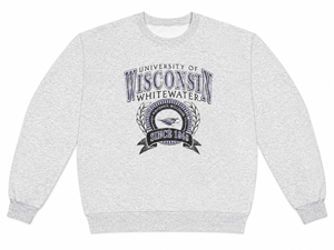New Agenda Crewneck University of Wisconsin over Whitewater over vintage Circle Design - main view