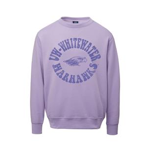 Image of MV Sport Crewneck Sweatshirt with Circle of UW-Whitewater Warhawks and Mascot