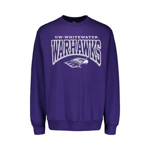 Image of MV Sport - Crewneck Sweatshirt with UW-Whitewater over Warhawks and Mascot
