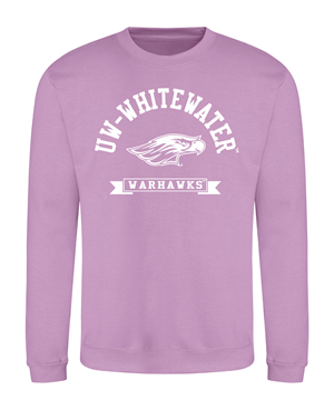 Image of Freedomwear Crewneck Sweatshirt UW-Whitewater over Mascot Warhawks in Banner