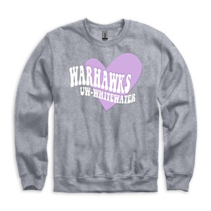 New Agenda Crewneck Puffy Warhawks over UW-Whitewater with Heart - main view