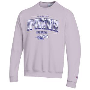 Image of Champion Crewneck Established 1868 UW-Whitewater Warhawks over Mascot