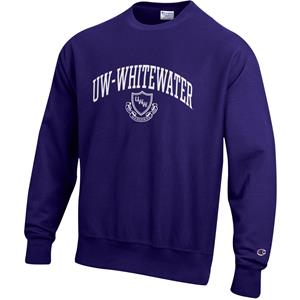 Champion Crewneck UW-Whitewater over Shield