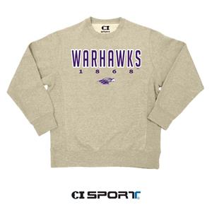 Image of CI Sport Crewneck Sweatshirt Warhawks over 1868 Spaced over Mascot
