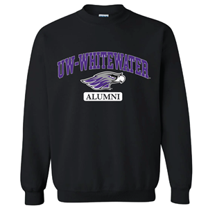 Image of Crewneck Sweatshirt UW-Whitewater over Alumni CS -  black