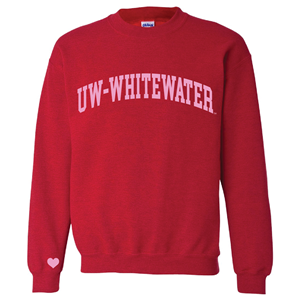 Valentine's Crewneck Pink on Red CS