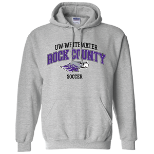 Hooded Sweatshirt Rock County over Mascot and Soccer CS -  grey