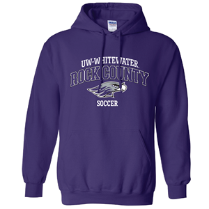 Hooded Sweatshirt Rock County over Mascot and Soccer CS -  purple