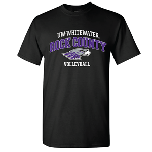 T-Shirt Rock County over Mascot and Volleyball CS -  black