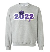 Custom Hand Drawn Printed 2022 Grad Design Crewneck Sweatshirt