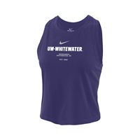 Nike Dri-Fit Cotton Crop Tank UW-Whitewater over Warhawks Whitewater, WI Est 1868