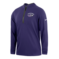 Nike 1/2 Zip Dri-Fit Sweatshirt with Embroidered UW-Whitewater arched over Mascot