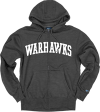 Blue 84 Full Zip Sweatshirt with Fabric Stitched Warhawks