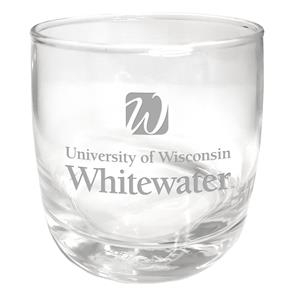 Image of Wine Glass - 16 oz with UW-Whitewater over Warhawk Head