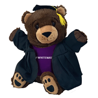 Image of Plushie - Jubilee Graduation Bear with UW-Whitewater T-Shirt and Cap and Gown -  1