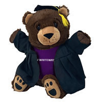 Plushie - Jubilee Graduation Bear with UW-Whitewater T-Shirt and Cap and Gown