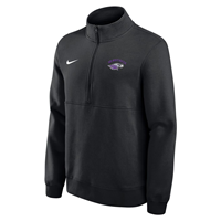 Image of Nike 1/2 Zip Club Fleece Embroidered UW-Whitewater arched over Mascot -  black