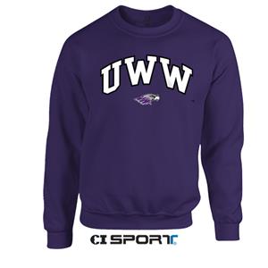 CI Sport Crewneck Sweatshirt Embroidered UWW over Mascot -  purple