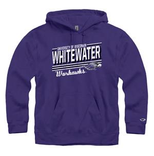 New Agenda - Hooded Sweatshirt Distressed University of Wisconsin Whitewater with Mascot over Warhawks