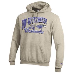 Champion Hooded Sweatshirt UW-Whitewater Established 1868 Mascot over Warhawks