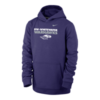 Youth Hooded Sweatshirt with UW-Whitewater over Warhawks and Mascot