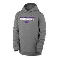 Nike Hooded Sweatshirt with UW-Whitewater over Warhawks and Mascot